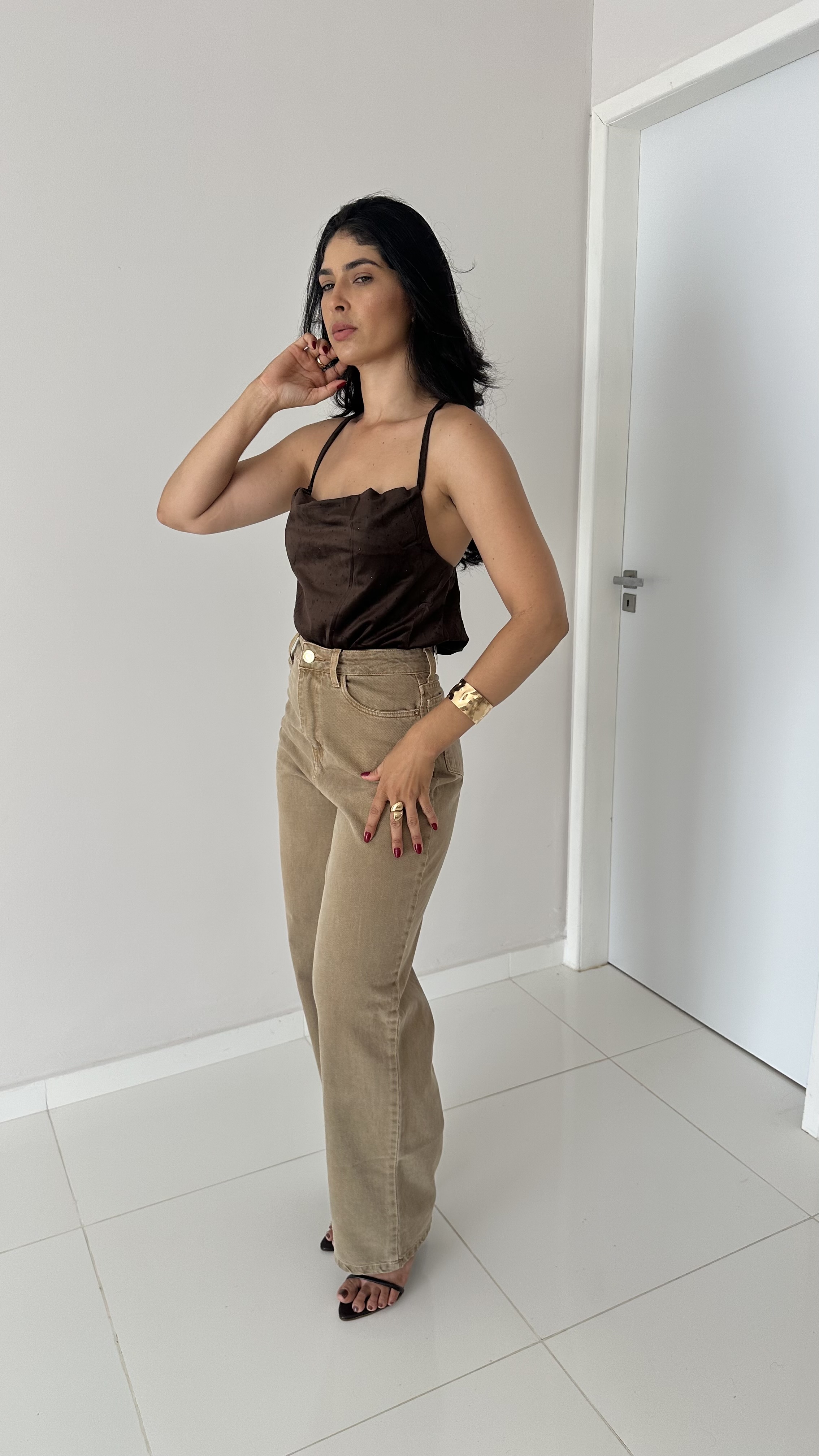 Calça Wide Leg | Caqui — foto 2
